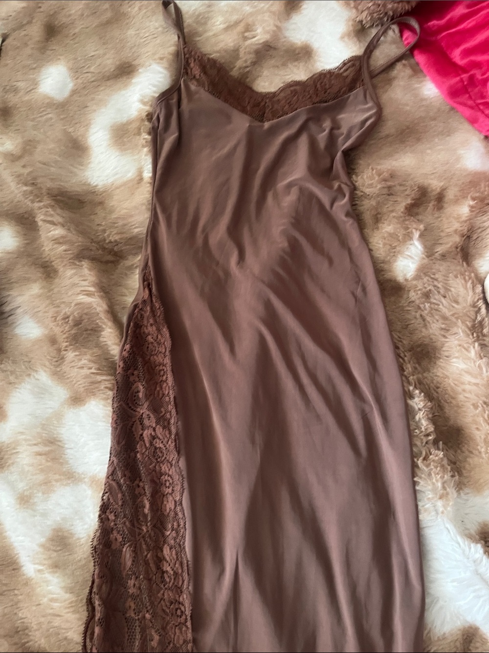 PrettyLittleThing Black Lace-Trim Maxi Slip Dress - Picture 3 of 5